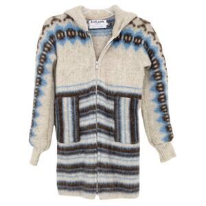 Vintage Icelamb by Kinetic Wool Printed Full Zip Hoodie Sz S